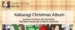 agenderyuripetrov:  nearsightedpandas:   Happy holidays, agenderyuripetrov!! Prompt was: A Kaburagi-Petrov Christmas AKA Kotetsu/Yuri, with the latter and his mother spending Christmas in Kotetsu’s hometown with the Kaburagi clan  HOLY SHIT WHAT ARE