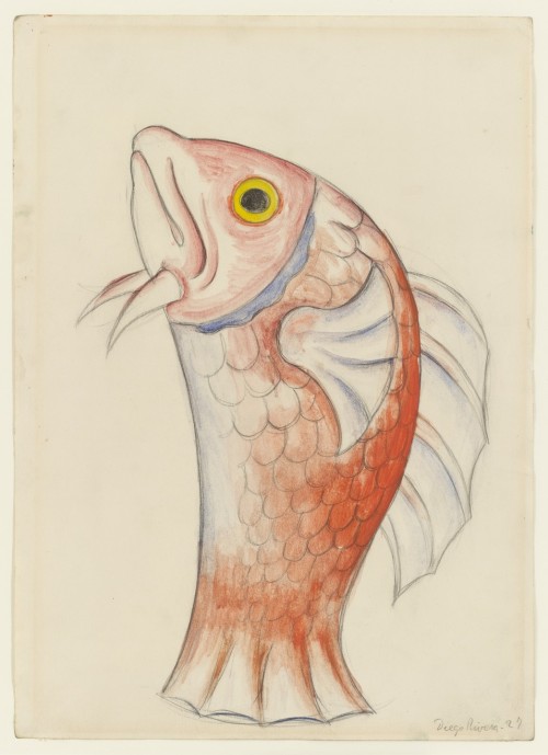 Red Snapper. Costume design for the ballet H.P. (Horsepower), Diego Rivera, 1927, MoMA: Drawings and