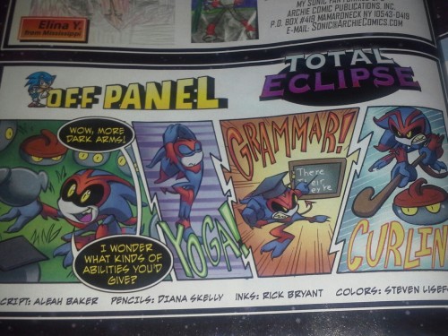 nerfuffle:mysteriouskusajo:New Sonic Universe off-panelFun fact! The dark arm I drew that ended up p