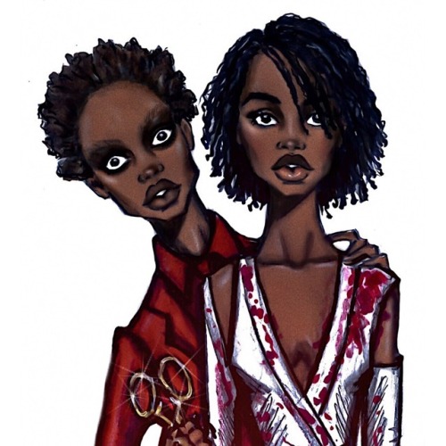 haydenwilliamsillustrations:A more high fashion take on Adelaide & “Red” from Uswww.inst