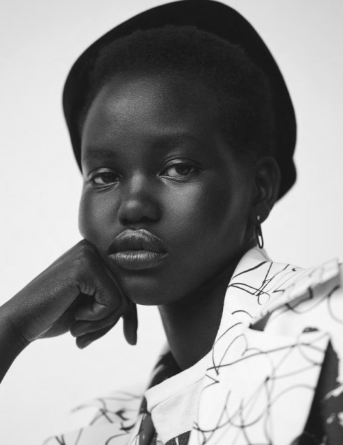 a-state-of-bliss: Vogue UK Jan 2018 ‘Blitz Spirit’ - Adut Akech by Karim Sadli