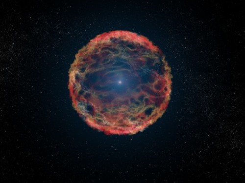 zubat:  An artist’s impression of supernova 1993J, which exploded in the galaxy M81. (x)