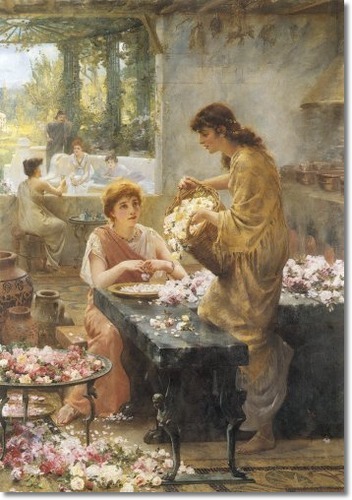 Making Attar of Roses in an Ancient Greek Temple by Arthur Drummond,1894.Attar of roses is the essen