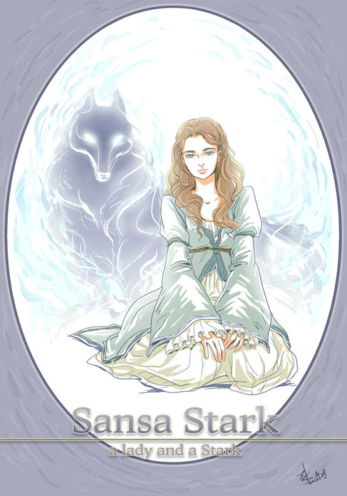 booksansastark: Sansa Stark and Lady by Cocoz42