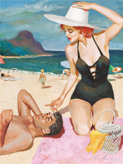 rogerwilkerson:  Couple on the Beach, art by Jim Schaeffing