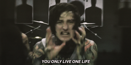 wormsbook:    50 favourites songs  ↳ 7. You Only Live Once - Suicide Silence  “With every breath you take you’re dying, with every step we take we’re falling apart. If we only had one chance we’d breathe, let’s take the chance right now and