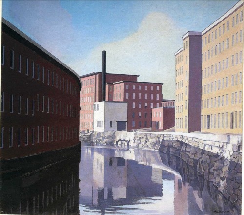  Charles Sheeler (American, 1883-1965), Amoskeag Canal, 1948. Oil on canvas, 22 1/8 x 24 1/8 in. 