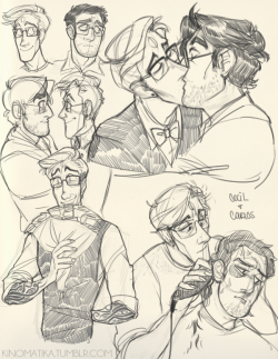 kinomatika:  A bunch of cecil/carlos sketches from the stream! And in the lower righthand corner, that’s inspired by my wife’s fic, &ldquo;Don’t Trust The Air you Breathe” Go check it out! 