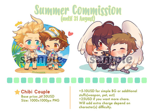 pandamatcha: Reblog really appreciated! Hello, I’m opening chibi  commission. Can add more characters, I will do some adjustment with the price.. For more info 