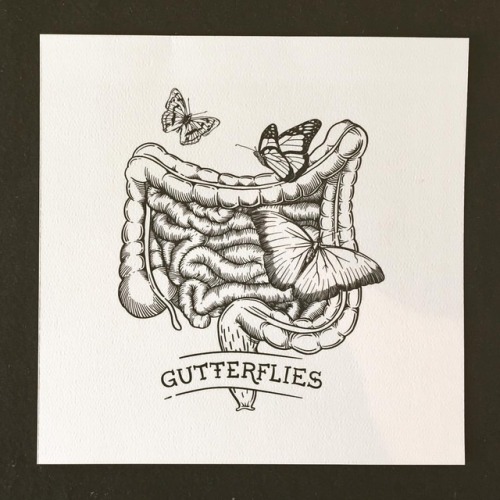 The Gutterflies Medium sized print #gut #bowel #intestines #butterflies #bugs #lovebugs #love #emoti