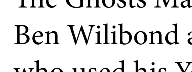 close-up screenshot of text, ben willbond mis-spelled as ben wilibond
