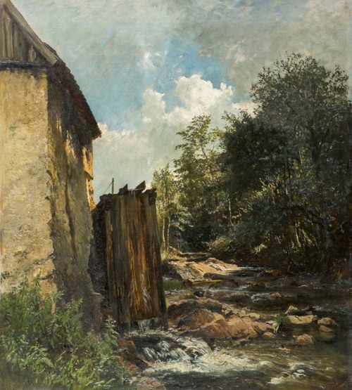 Josef Wenglein  (1845 - 1919)Watermill and torrent