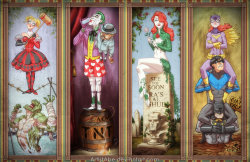 darbyxxxrose:  allissasaurus:  Batman + Disneyland’s Haunted Mansion! ArtistAbe on DeviantArt created a fan art of Batman characters as they would appear in the stretching picture frames of the Haunted Mansion ride. very cool. :)  pretty much im in