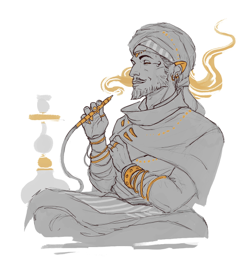 Sketching myself some Rakshasa :> Mahadi from Descent Into Avernus campaign. Luv <3