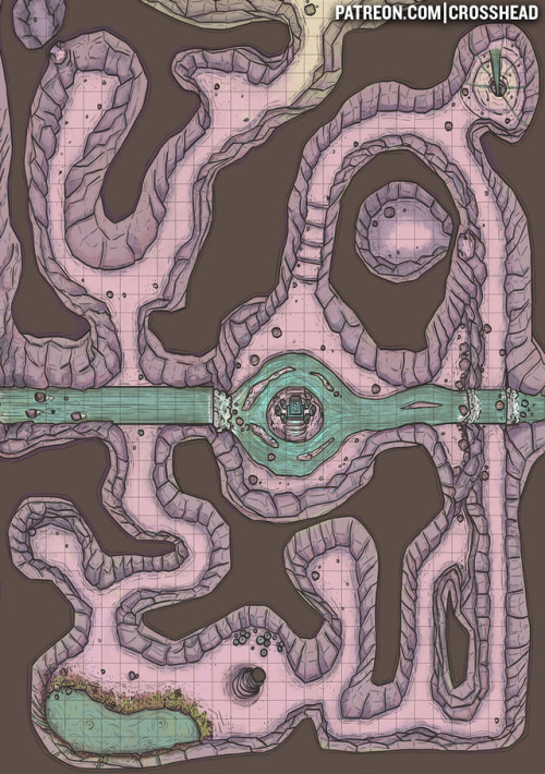 crossheadstudios: The first three battlemaps in a series of six Dwarven Ruin interconnected battlemaps. Each one of the six is also connected by a theme of portals, meaning that each one features a doorway or portal of some kind to a map beyond. The idea