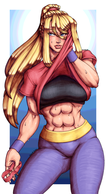 xmrnothingx: Samus Aran from Metroid  Just wanted to draw a post-workout Samus