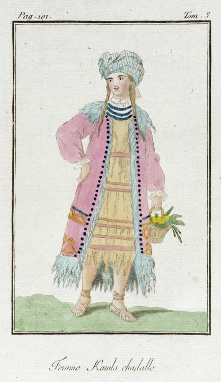 “Femme Kamls chadalle” from Costumes de Different Pays by Jacques Grasset de Saint-Sauveur, late 18t