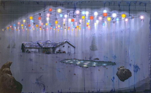 Bririlliant Gloom  -   Michael Raedecker2004Acrylic and thread on canvas190x310cm