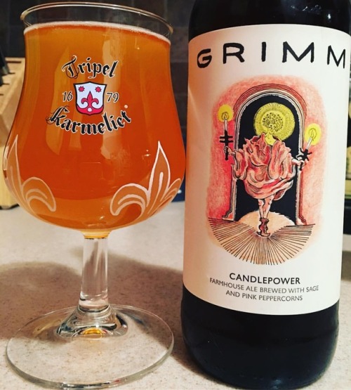 Candlepower (Farmhouse ale brewed with sage and pink peppercorns) - @grimmales - - - #drinkbeernow #