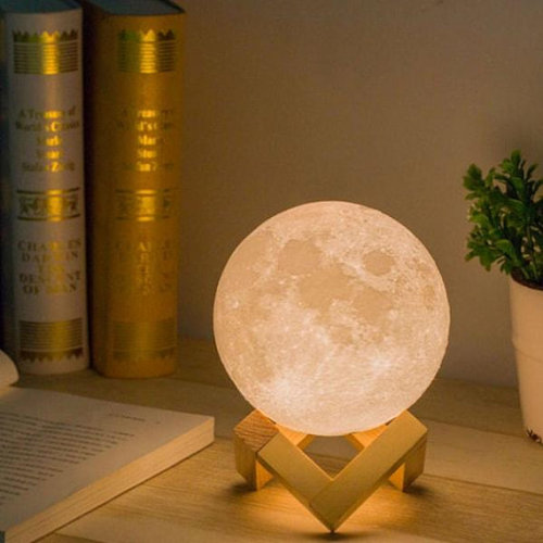 Moon Night Lamp with Wooden Stand + Charging cableNow you can have a mini moon as your night lamp!Ho