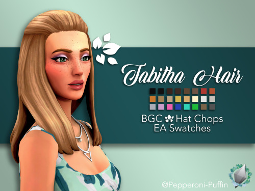 pepperoni-puffin: Tabitha Hair Another half-updo for your CAS catalog, simple yet cute!  Base game c