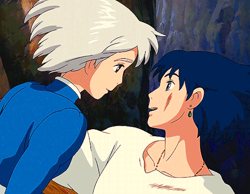 ghiblifilm:HOWL and SOPHIE in    HOWL’S MOVING CASTLE / ハウルの動く城2004, dir. Hayao Miyazaki