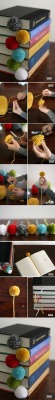 dhinymayvi:  DIY Pom Pom Book Mark