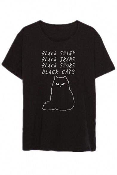 nobodycould: Stylish Graphic Tees Essential  BLACK SHIRT/JEANS/SHOES/CATS  I FEEL