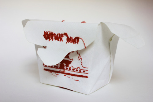 Take Out Box2013Thread, fabric,tape ©jessicasorentang