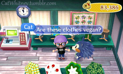 sunnythetragic-clown:   catwhitney:  So today I was a hipster in Animal Crossing