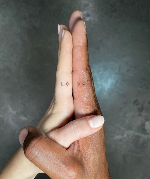 ig: mr.k_tattoo couple;hand;love;matching;quote