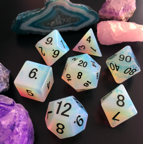 theforbiddencandy:Opalite Dice Set