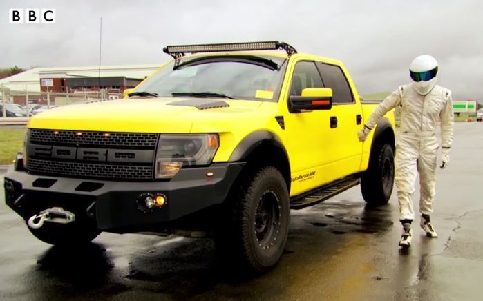 kourke:  The Stig driving a BAMF Ford RaptorClick the link to watch the videohttp://tinyurl.com/q3293jo