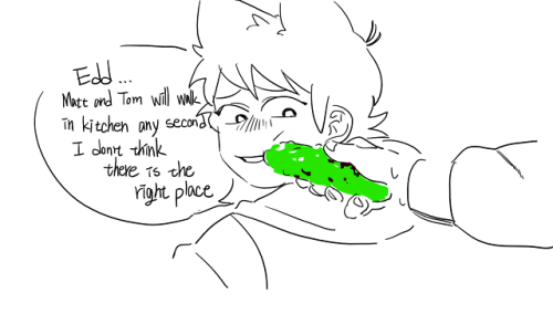 greenpurpleredblue:  cats will be scared by cucumbers, but Tord isn’t a cat.