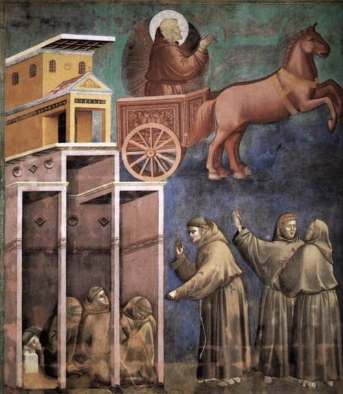 Vision of the Flaming Chariot, 1299, Giotto Di BondoneMedium: fresco