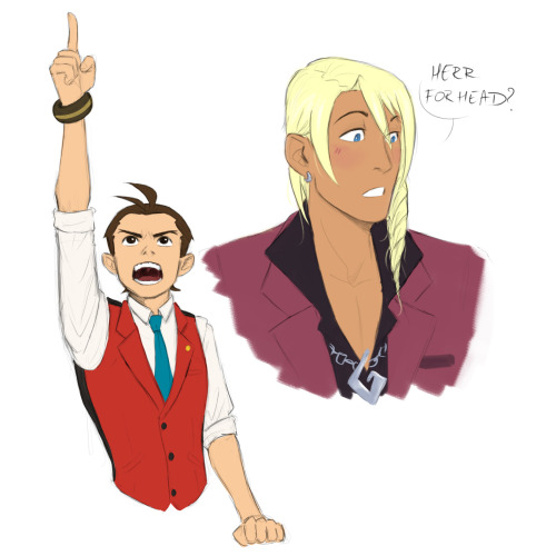 I thought I should maybe post my Twitter Ace Attorney sketches here