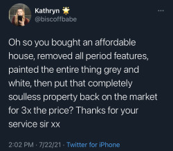 wolverinequeen:guerrillatech:House Flippers : Ew, this hideous 70,000$ 4 bed house from the 80′s needs a total do over. We’ll buy it in cash and paint it all white inside!House Flippers : It’s white and shiny! 450,000$ please. 