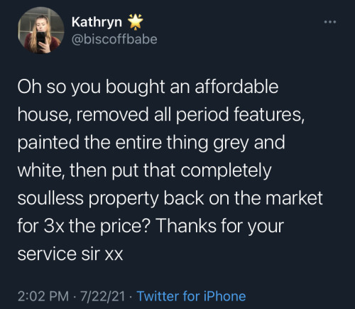 wolverinequeen:guerrillatech:House Flippers : Ew, this hideous 70,000$ 4 bed house from the 80′s needs a total do over. We’ll buy it in cash and paint it all white inside!House Flippers : It’s white and shiny! 450,000$ please. 