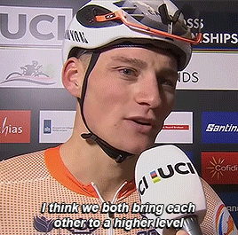 Mathieu Van Der Poel Being Asked If He Had A Word For Wout Van Aert After The Cyclocross World Championships