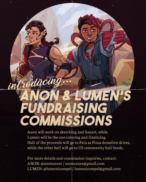  me and @anonazure are opening fundraising commissions! all the proceeds will go to donation efforts