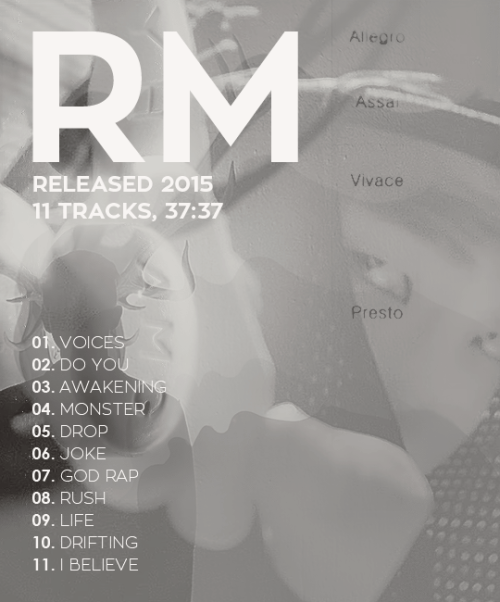 minshoot:THE HOLY TRINITY ; • RM by Rap Monster (now RM) [2015] • Agust D by Agust D [2016] • Hope 