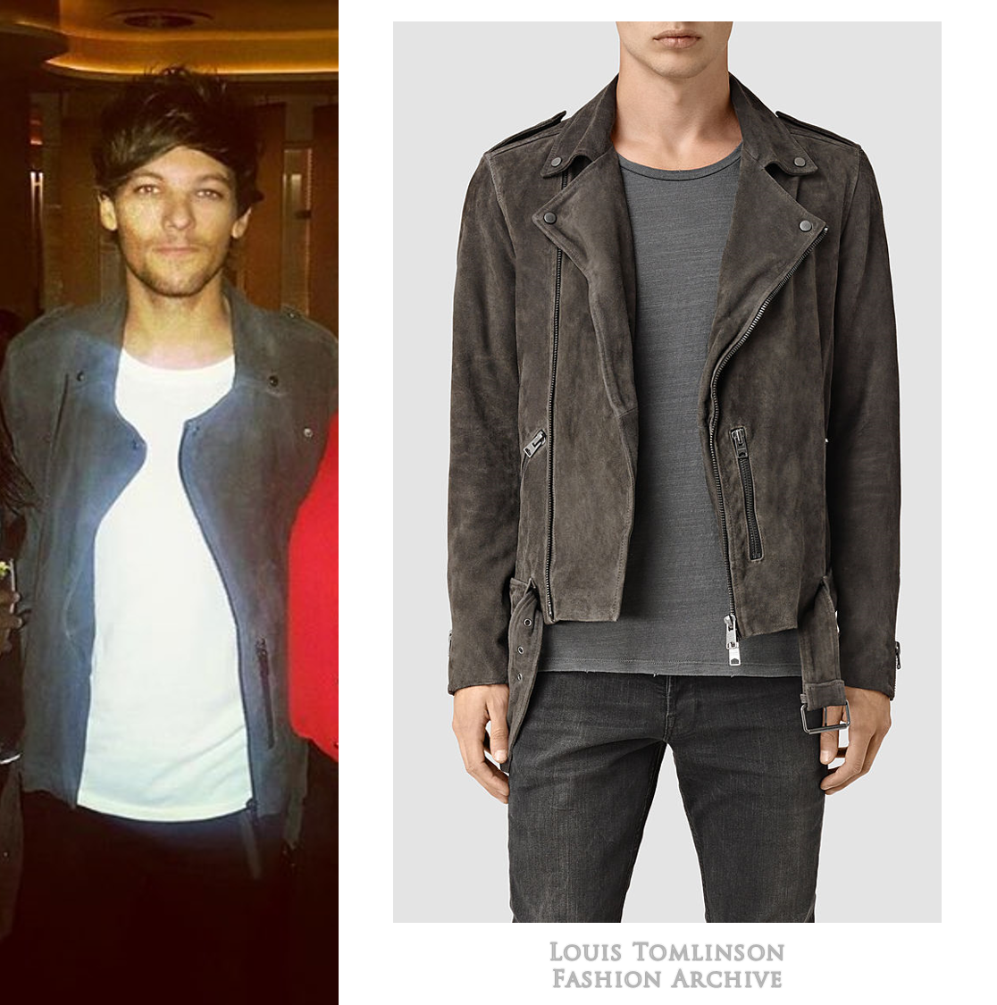 Louis Tomlinson Black Suede Leather Jacket