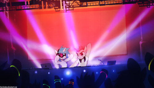 Commission for iStricer Rendition of an actual ATB show he attended, with a (sadly made up) addition of Vinyl Scratch =P Ponyfied ATB was designed by me. Eeeeeh, this brings back some memories, sadly I’ve had no plans for upcoming electro shows