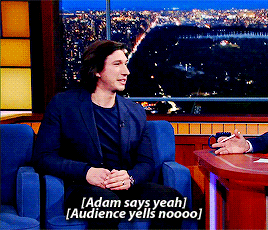 beneffleck:  Adam Driver getting flustered after being complimented 
