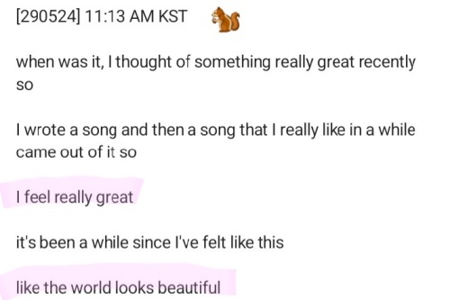 Even Han's Mood In Bubbl Has Been So Positive...