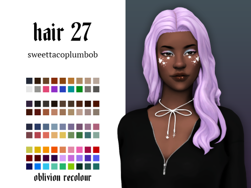 evoxyr: hairs 27 &amp; 28 by @sweettacoplumbob ☽  compatible with ah00b’s karley ombre accessory (