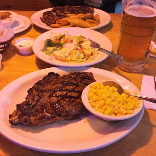 Bone in rib eye &amp; Lagunitas for this holiday. #lunch #steak #beer #ipa #lagunitas (at Texas Road