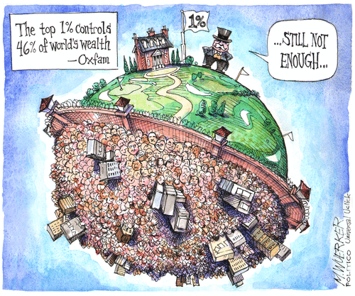 cartoonpolitics:   &ldquo;Curst greed of gold, what crimes thy tyrant power has