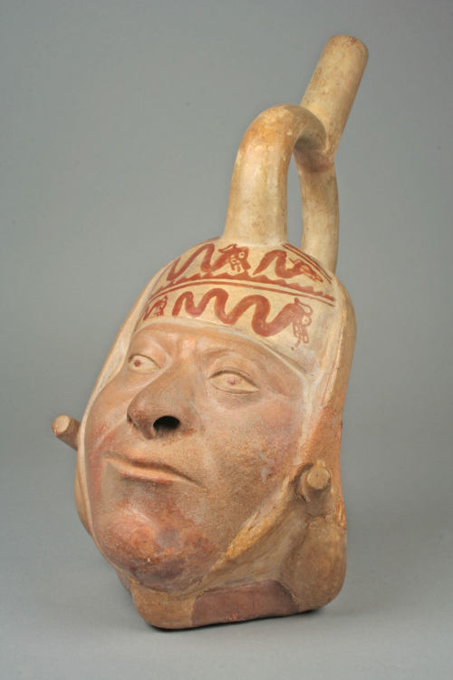 tlatollotl:Stirrup Spout Bottle with Modeled HeadPeru. Moche. 3rd to 5th century ADThe Met