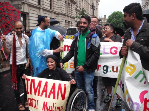 j-applebee:  London LGBT Pride 2014 was the biggest one ever! There was a huge visible bi presence, with over sixty in the bisexual marching group. The wet weather didn’t dampen our spirits too much, and even the biphobic remarks shouted by fellow marcher